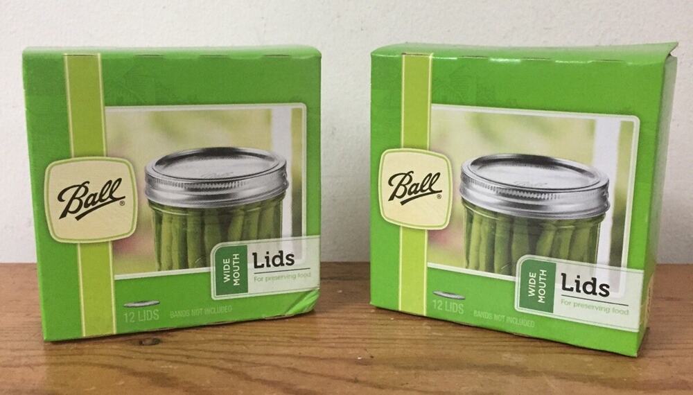 New Ball Lid Band Wide Mouth Silver 24pc Canning Jar Lids No Bands 24 Count